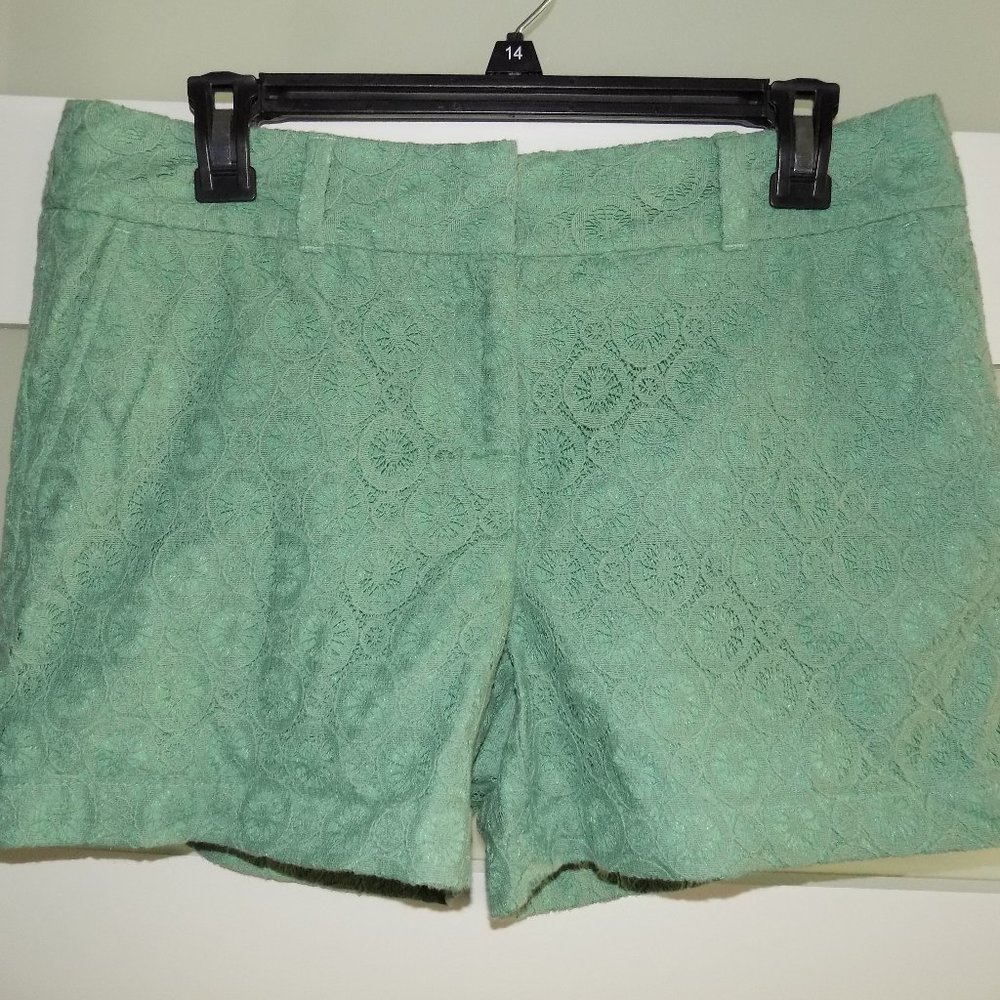 Ann Taylor Loft Outlet Sage Lace Mid Rise Shorts Size 4 Women's NEW